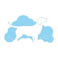 cachorro logotipo para aliciamento salão com cachorro dentro espuma vetor