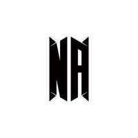 n / D logotipo monograma com escudo forma desenhos modelo vetor