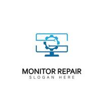 monitor logotipo reparar dignar símbolo tecnologia vetor