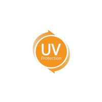 uv proteção logotipo e ícone vetor, ultravioleta com reflexão por aí a círculo vetor