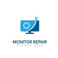 monitor logotipo reparar dignar símbolo tecnologia vetor