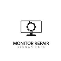 monitor logotipo reparar dignar símbolo tecnologia vetor