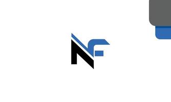 letras do alfabeto iniciais monograma logotipo nf, fn, n e f vetor