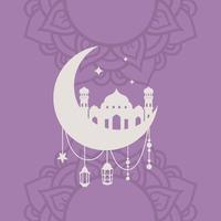 islâmico crescente para Ramadã kareem eid Mubarak vetor