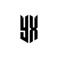 yx logotipo monograma com escudo forma desenhos modelo vetor
