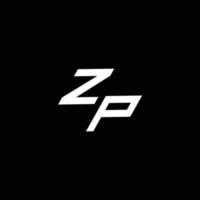 zp logotipo monograma com acima para baixa estilo moderno Projeto modelo vetor