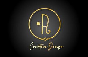 uma ouro amarelo alfabeto carta logotipo ícone Projeto com luxo vintage estilo. dourado criativo modelo para companhia e o negócio vetor