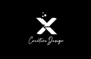 x alfabeto carta logotipo ícone Projeto com pontos e Preto e branco cor. criativo modelo para o negócio e companhia vetor