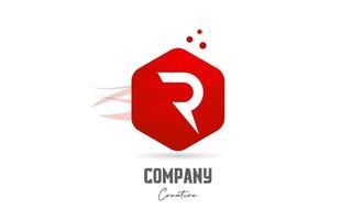 r vermelho hexágono carta alfabeto logotipo ícone Projeto. criativo modelo para o negócio e companhia vetor