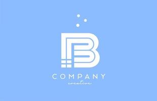 b azul branco alfabeto carta logotipo com linhas e pontos. corporativo criativo modelo Projeto para companhia e o negócio vetor