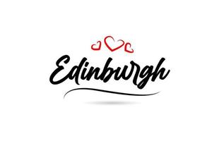 Edimburgo europeu cidade tipografia texto palavra com amar. mão letras estilo. moderno caligrafia texto vetor