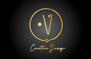 v ouro amarelo alfabeto carta logotipo ícone Projeto com luxo vintage estilo. dourado criativo modelo para companhia e o negócio vetor