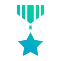 medalha ícone sólido gradiente verde azul estilo militares ilustração vetor exército elemento e símbolo perfeito.