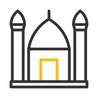 mesquita ícone duocolor cinzento amarelo estilo Ramadã ilustração vetor elemento e símbolo perfeito.