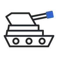 tanque ícone duotônico cinzento azul estilo militares ilustração vetor exército elemento e símbolo perfeito.