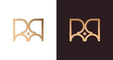 logotipo elegante da letra rr com elemento estrela, monograma inicial de luxo rr, modelo de vetor de logotipo