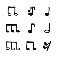 conjunto do ícones do musical notas para Projeto vetor