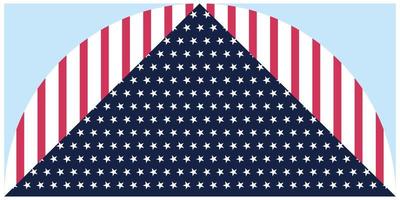 bandeira do a Unidos estados do América dentro a Formato do uma triângulo. triangular e círculo fundo representando a americano bandeira. vetor
