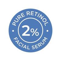 puro retinol ícone. facial sérum. dois por cento. vetor