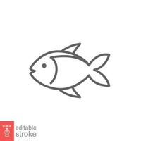 peixe linha ícone. simples esboço estilo. mar vida, atum, Peixes conceito para Comida modelo Projeto. vetor ilustração isolado em branco fundo. editável acidente vascular encefálico eps 10.