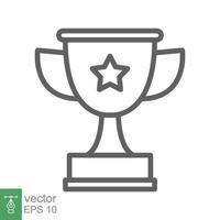 troféu copo Estrela linha ícone. simples esboço estilo para aplicativo e rede Projeto elemento. ganhador, prêmio, campeão, concurso, Ganhou conceito. vetor ilustração isolado em branco fundo. editável acidente vascular encefálico eps 10.