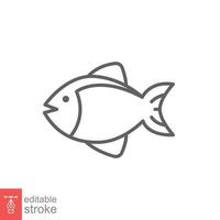 peixe linha ícone. simples esboço estilo. mar vida, atum, Peixes conceito para Comida modelo Projeto. vetor ilustração isolado em branco fundo. editável acidente vascular encefálico eps 10.