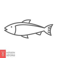 peixe linha ícone. simples esboço estilo. mar vida, atum, Peixes conceito para Comida modelo Projeto. vetor ilustração isolado em branco fundo. editável acidente vascular encefálico eps 10.