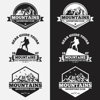 conjunto de modelos de design de vetores de logotipos e emblemas de montanhas