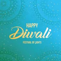 cartão de feliz diwali com fundo de mandala de arabescos vetor