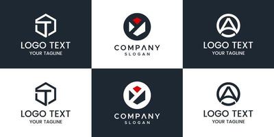 conjunto de monograma design de logotipo vetor