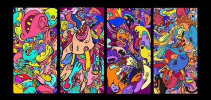 vetor colorido desenho abstrato doodle banner