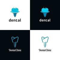 conjunto de logotipo de implante dentário vetor