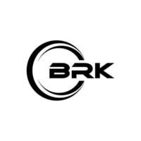 design de logotipo de carta brk na ilustração. logotipo vetorial, desenhos de caligrafia para logotipo, pôster, convite, etc. vetor