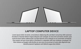 maquete de exibição de laptop de computador. Dispositivo 3D isométrico para tecnologia. vetor
