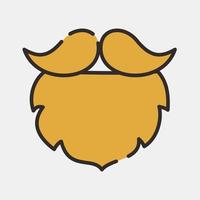 ícone barba e bigode. st. patrick's dia celebração elementos. ícones dentro preenchidas linha estilo. Boa para impressões, cartazes, logotipo, festa decoração, cumprimento cartão, etc. vetor