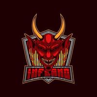 diabo e-sport mascote logotipo. diabo demônio mascote e-sport logotipo Projeto vetor ilustração modelo