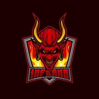 diabo logotipo. diabo vetor mascote logotipo Projeto com moderno ilustração conceito estilo para distintivo, emblema esporte e esport equipe.