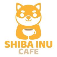 moderno mascote plano Projeto simples minimalista fofa Shiba inu cachorro logotipo ícone Projeto modelo vetor com moderno ilustração conceito estilo para cafeteria, café comprar, restaurante, distintivo, emblema e rótulo