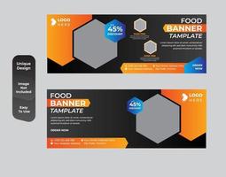 design de banner de web de alimentos para restaurante vetor