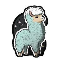 fofa alpaca desenho animado estilo vetor