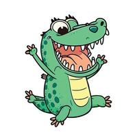 fofa crocodilo desenho animado estilo vetor