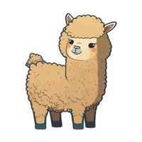 fofa alpaca desenho animado estilo vetor