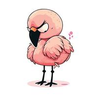 fofa flamingo desenho animado estilo vetor