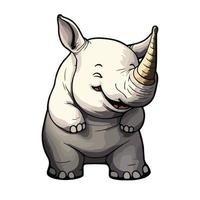 fofa rinoceronte desenho animado estilo vetor