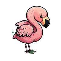 fofa flamingo desenho animado estilo vetor