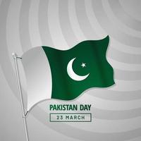 Paquistão dia 23 marcha verde nacional bandeira ilustração vetor