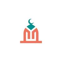 mesquita construção logotipo Projeto mesquita ícone com cor motivo vetor