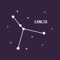 constelação Câncer. colorida impressão vetor mão desenhado