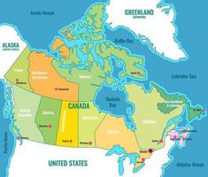 país mapa do Canadá com em torno da fronteiras vetor
