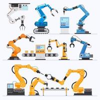 conjunto industrial braço robótico
